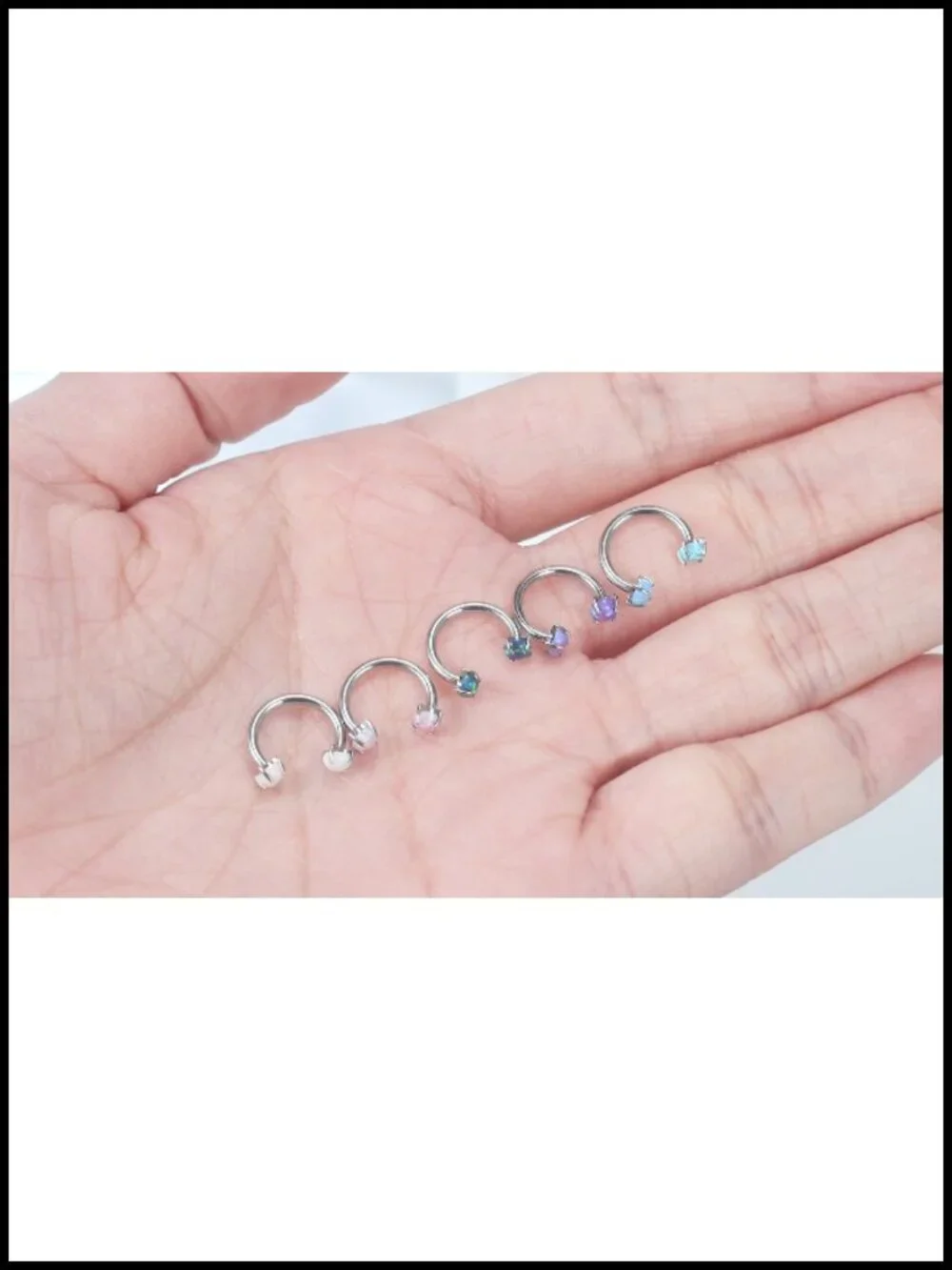 ASTM F136 Titanium Horseshoe Nose Ring 16G Internally Threaded Septum Piercing